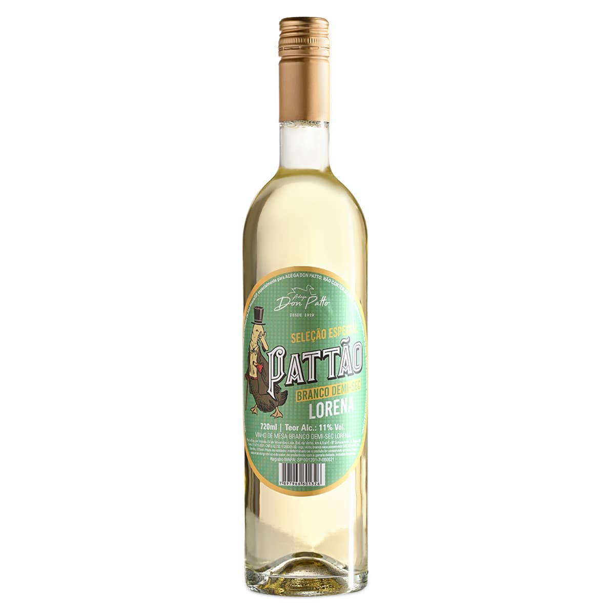 Vinho Branco de Mesa Demi-Sec Nacional Pattão Lorena 720ml